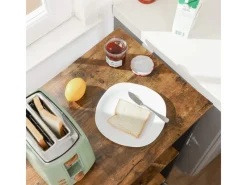 Regale Schwarz|Holzregale^Vasagle Küchenregal mit Rollen 40 cm x 60 cm x 89 cm Braun-Schwarz