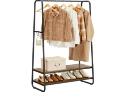 Vasagle Kleiderständer mit 2 Regalen 45 cm x 100 cm x 160 cm Braun-Schwarz