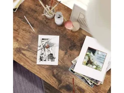 Tische^Vasagle Schreibtisch 2 Ablagen 60 cm x 140 cm x 75 cm Braun-Schwarz