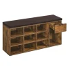 Regale Massivholz^Vasagle Schuhbank 30 cm x 104 cm x 48 cm Vintagebraun