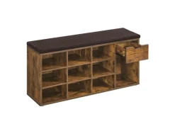 Regale Massivholz^Vasagle Schuhbank 30 cm x 104 cm x 48 cm Vintagebraun