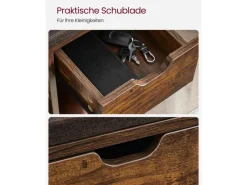 Regale Massivholz^Vasagle Schuhbank 30 cm x 104 cm x 48 cm Vintagebraun