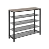 Vasagle Schuhregal 4 Ebenen 100 cm x 30 cm x 92,5 cm Grau-Schwarz
