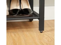 Regale Schwarz|Regale Massivholz^Vasagle Schuhregal 5 Ebenen 30 cm x 100 cm x 110 cm Braun-Schwarz