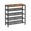 Regale Massivholz|Regale Schwarz^Vasagle Schuhregal 5 Ebenen 30 cm x 93 cm x 75 cm Braun-Schwarz