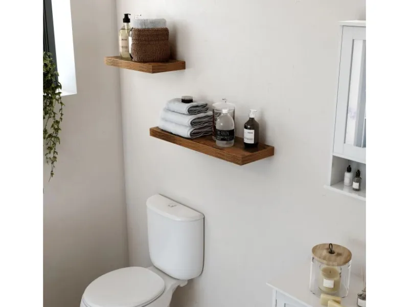 Wandregale|Regale Massivholz^Vasagle Schweberegal 20 cm x 40 cm x 3,8 cm Braun