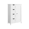 Vasagle Sideboard mit 4 Schubladen 30 cm x 55 cm x 81 cm Weiß