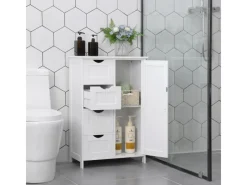 Vasagle Sideboard mit 4 Schubladen 30 cm x 55 cm x 81 cm Weiß