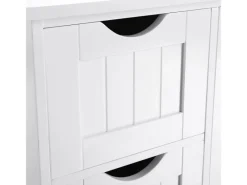 Vasagle Sideboard mit 4 Schubladen 30 cm x 55 cm x 81 cm Weiß