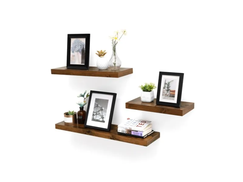 Vasagle Wandboard 20 cm x 80 cm x 3,8 cm Braun