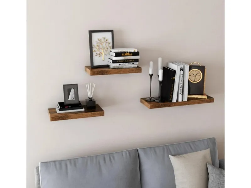 Vasagle Wandboard 20 cm x 80 cm x 3,8 cm Braun