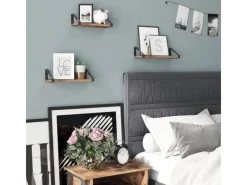 Vasagle Wandregal 40 cm x 12 cm x 11 cm Braun-Schwarz