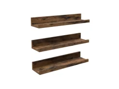 Holzregale|Regale Massivholz^Vasagle Wandregal 3 Stück Länge 38 cm Braun