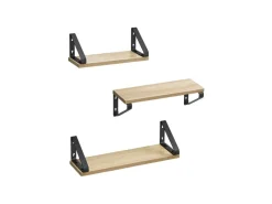 Vasagle Wandregal 3er Set Eiche Schwarz