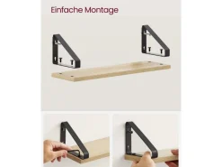 Vasagle Wandregal 3er Set Eiche Schwarz