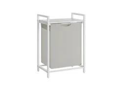 Bettwäsche^Vasagle Wäschesammler 50 cm x 33 cm x 72 cm Weiß