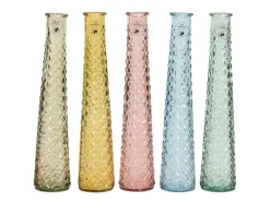 Ostern|Vasen^Vase Glas 5-fach sortiert Ø 7 cm x 32 cm Farbauswahl