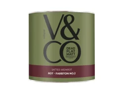 V&CO Innenfarben^Premium-Innenfarbe Dead Flat Matt Rot Farbton 2 2,5 l