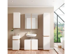 Regal Weiß^Vicco Badschrank Gloria /Sonoma 33 x 198 cm mit 2 Türen