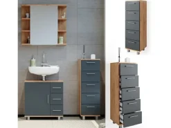 Aufbewahrung^Vicco Badschrank Ilias /Anthrazit 30 x 95 cm