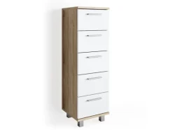 Regal Weiß^Vicco Badschrank Ilias Sonoma/Weiß 30 x 95 cm