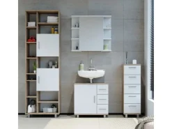 Regal Weiß^Vicco Badschrank Ilias Sonoma/Weiß 30 x 95 cm