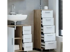 Regal Weiß^Vicco Badschrank Ilias Sonoma/Weiß 30 x 95 cm