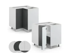 Vicco Eckunterschrank Fame-Line Anthrazit Landhaus/Weiß 81 cm AP Anthrazit