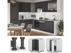 Eckregale^Vicco Eckunterschrank Fame-Line Anthrazit/Weiß 81 cm ohne Arbeitsplatte