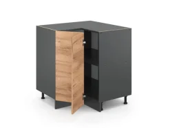 Eckregale^Vicco Eckunterschrank R-Line Goldkraft /Anthrazit 76 cm ohne Arbeitsplatte