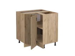 Eckregale^Vicco Eckunterschrank R-Line Artisan-Eiche/Goldkraft Eiche 76 cm ohne Arbeitsplatte