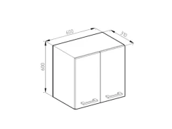 Vicco Hängeschrank R-Line Hängender Küchenschrank Hochglanz/ 60 cm