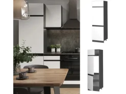 Vicco Kühlumbauschrank R-Line Hochschrank für die Küche /Anthrazit 60 cm J-Shape