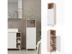 Regal Weiß^Vicco Midischrank Fynn Sonoma/Weiß 30 x 95 cm