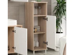 Regal Weiß^Vicco Midischrank Fynn Sonoma/Weiß 30 x 95 cm