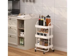 Regal Weiß|Schränke^Vicco Rollregal Tron Rollbare Küchen-Minibar 46x79 cm
