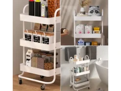 Regal Weiß|Schränke^Vicco Rollregal Tron Rollbare Küchen-Minibar 46x79 cm