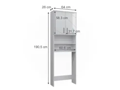 Regal Weiß^Vicco Waschmaschinenschrank Irma Hochglanz/ 64 x 191 cm Badezimmerschrank für die Waschmaschine