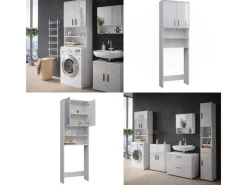 Regal Weiß^Vicco Waschmaschinenschrank Irma Hochglanz/ 64 x 191 cm Badezimmerschrank für die Waschmaschine
