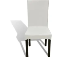 vidaXL 6 Stk. Creme Stuhlhussen Gerade Dehnbar