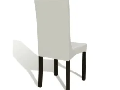 vidaXL 6 Stk. Creme Stuhlhussen Gerade Dehnbar