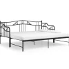 vidaXL Ausziehsofa Bettgestell Schwarz Metall 90x200 cm Modell 4650972