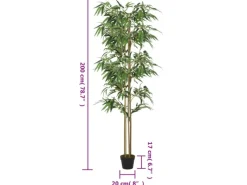 vidaXL Bambusbaum Künstlich 1520 Blätter 200 cm Grün