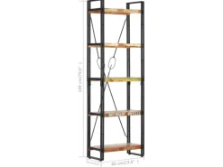 vidaXL Bücherregal 5 Fächer 60x30x180 cm Altholz Massiv