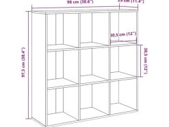 vidaXL Bücherregal Artisan-Eiche 98x29x97,5 cm 855969
