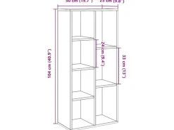 vidaXL Bücherregal Artisan-Eiche 50x25x104 cm 855965