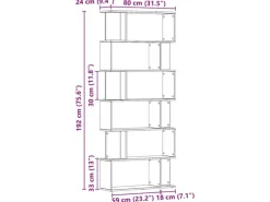 Bücherregale^vidaXL Bücherregal Artisan-Eiche 80x24x192 cm Holzwerkstoff 855783