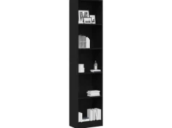 Bücherregale^vidaXL Bücherregal Schwarz Eichen-Optik 40x24x176 cm Holzwerkstoff 862454