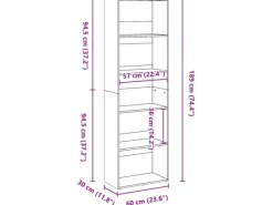 Regal Weiß|Bücherregale^vidaXL Bücherregal Weiß 60x30x189 cm Holzwerkstoff 857917