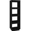 Regale Massivholz|Bücherregale^vidaXL Bücherregal/Raumteiler Schwarz 40x35x135 cm Massivholz Kiefer